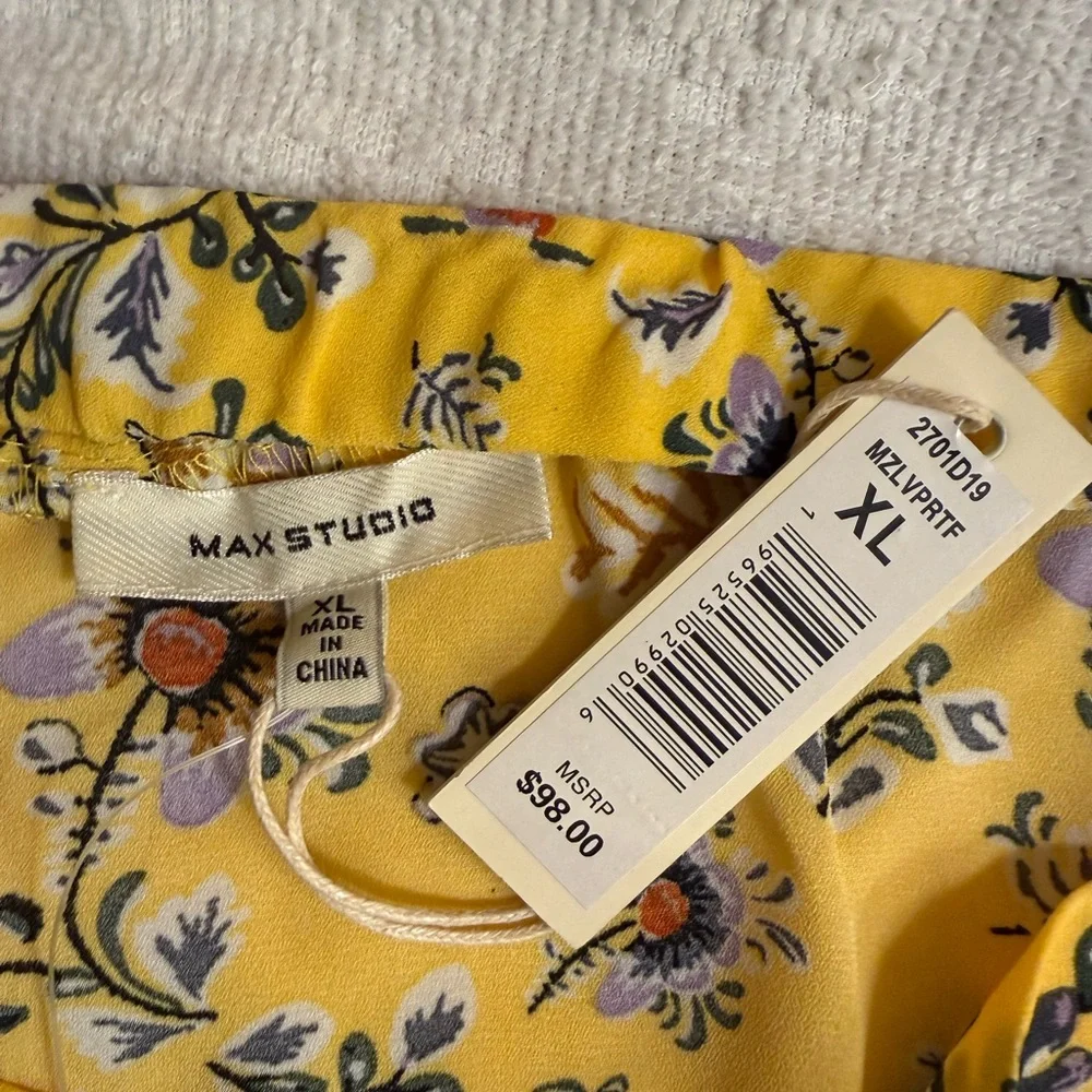 Max studio Floral Yellow Women's Skirt